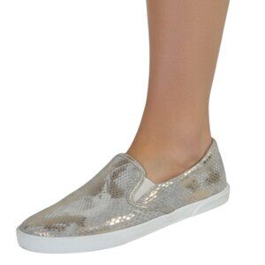 Jimmy Choo Demi Metallic Snakeskin Textured Suede Slip-On Size 36.5 (US 6.5)